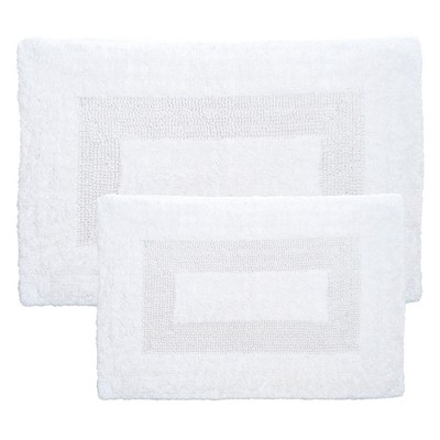 2pc Solid Bath Mat Set White - Yorkshire Home