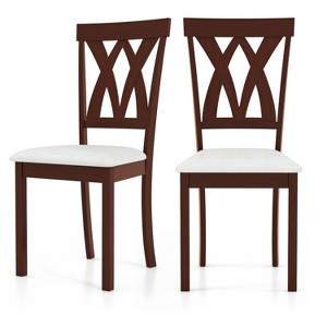 ADILE Wood Dining Chair Set of 2, Wooden Kitchen Chairs with Upholstered Seat - 1 of 3