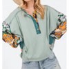 Women's Contrast Long Sleeves Top - SAGE+FIG M - 2 of 2