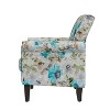 Handy Living Janet Traditional Rolled Accent Armchair with Pewter Nailheads Floral Pattern - 4 of 4
