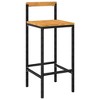 vidaXL 3 Piece Patio Bar Set Black Poly Rattan&Solid Wood Acacia - 4 of 4