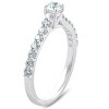 Pompeii3 3/4 Ct TDW Diamond Side Stone Engagement Ring 14k White Gold - 2 of 4