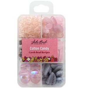 John Bead Recipe Box Mixed Glass Beads Cotton Candy, 110g - 1 of 1