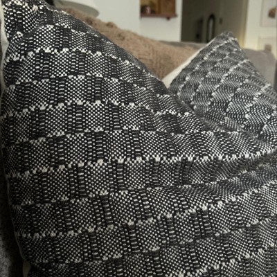 Woven Boucle Square Throw Pillow with Exposed Zipper Neutral - Threshold™