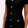 Knit & Lounge Women’s Short Sleeve Button Front Midi Dress Tweed Knit Fabric Fitted Waist Polished Style - 3 of 4