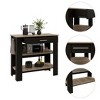 NicBex Mobile Kitchen Island Cart Morden Kitchen Carts with Storage, 2 Shelves,1 Drawer and Towal Rack for Kitchen, Black and Oak - 4 of 4