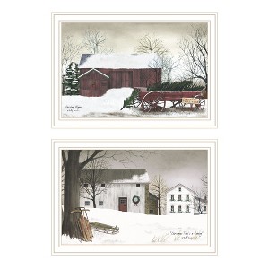 2Piece Vignette Christmas Time with Family White Framed Wall Art for Living Room,Bedroom Wall Art Print for Home Decor by Billy Jacobs - 1 of 4