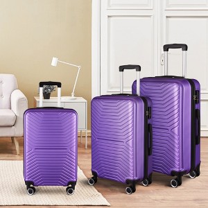3 Piece Hardside Luggage Set with 360° Spinner Wheels, TSA Lock, Expandable 20"/24"/28", Lightweight Durable Suitcases with Corner Protection - 1 of 4