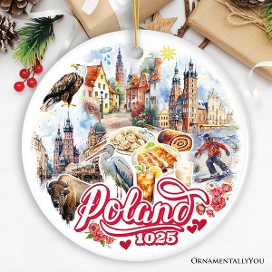 Vibrant Poland Cultural Heritage Ornament, Eastern European Landmarks Christmas Gift and Warsaw Souvenir| OrnamentallyYou - 1 of 4