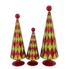 Cody Foster 14.5 Inch Diamond Trees Crimson Lime Christmas Decorative Tree Set , Christmas Decor Mid Century Style Reflective (3PC) - 4 of 4