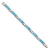 Chisel Stainless Steel Polished with Blue Swirl Enamel 7.25" Link Bracelet - 4 of 4