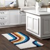 Nuloom Ela Abstract 2x6 Runner Shag Indoor Area Rug for Living Room Bedroom Dining Room Nursery Entryway Hallway, Blue/Ivory - 2 of 4