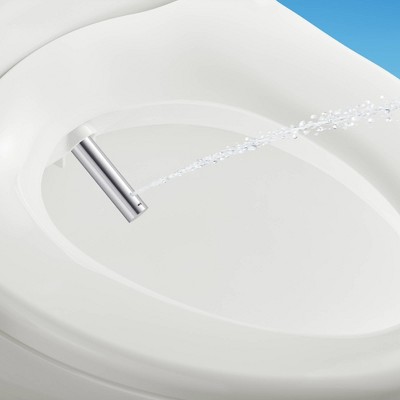 Slim One White Heated Bidet Toilet Seat with Stainless Steel Nozzle