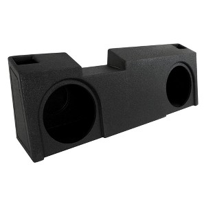 QPower QBGMC19212 Underseat Upfire Dual 2 Hole 12 Inch Ported Subwoofer Box with Bed Liner Spray for 2019-2022 GMC/Chevy Crew Cab and Double Cab - 1 of 4