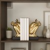Decorative Man Sculpture Bookend - Artistic Book Accessories for Shelf Accent, Office Spaces, Desk, and Home Decor - Set of 2, 11", Gold & Black - 3 of 4