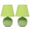 (Set of 2) 8.66" Petite Ceramic Orb Base Bedside Table Lamps with Matching Tapered Drum Shade - Creekwood Home - 4 of 4