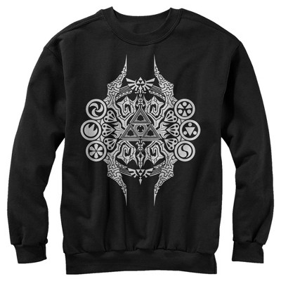 Men's Nintendo Legend Of Zelda Triforce Design Sweatshirt - Black - X ...