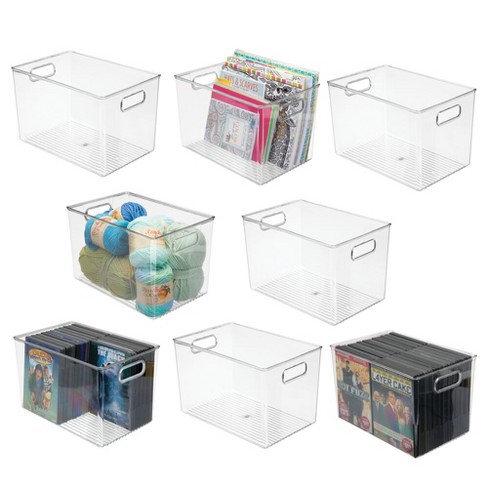 mDesign Plastic Storage Organizer Bin with Handles for Closets