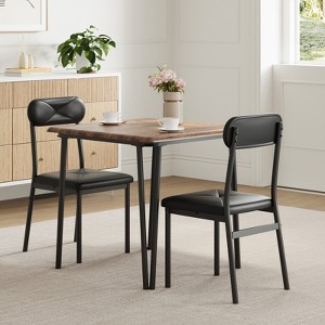 Dining Table for 2,Small Table & Chairs Set of 2,Square Dinette Set for 2,3 Piece Kitchen & Dining Room Sets for Small Space,Apartment,Home Office - 1 of 4