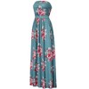 Women Strapless Maxi Boho Vintage Summer Beach Floral Print Hawaiian Party Long Dress - 4 of 4