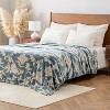 Lomsoe Blue Floral Silhouette Warm Flannel Throw Blanket, Soft Throw for Couch and Bed, Cozy Comfy for All Seasons - 3 of 4