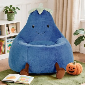 Wooakway Beige/Blue/Green/Pink/Purple/Red/Yellow Faux Rabbit Fur Bean Bag Chair Seat with Fill Toddler Sofa for Children Teenagers Perfect 24"/30"W - 1 of 4