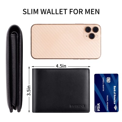 Leather Wallets for Men, Genuine Leather Mens Wallet Bifold Rfid Blocking with 2 ID Windows - image 2