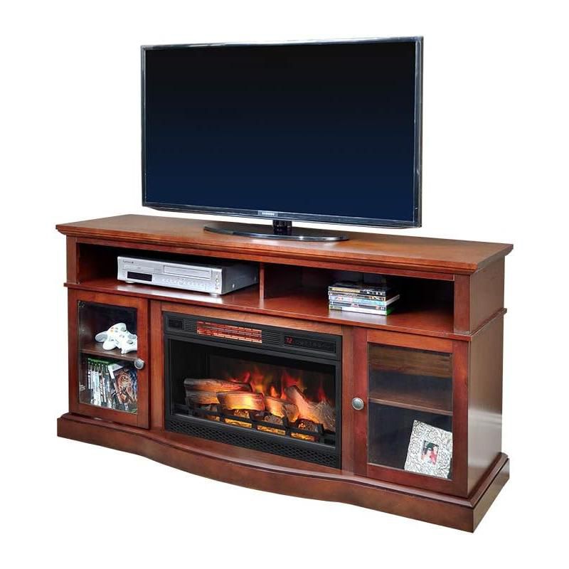 ChimneyFree 60" Walker Infrared Electric Fireplace Entertainment Center - Cherry, 25MM5326-C245, 1 of 4