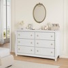 Garvee White 6 Drawer Dresser, 47" Wide Boho Dresser Organizer with Curved Legs and Large Storage for Living Room, Bedroom, Entryway, Nursery - 2 of 4