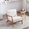 Armchair Arm Wood Frame, Curved Edges, Wooden Legs Modern Accent Upholstered Sofa Chairs for Living Room, Office, L-Shape Boucle Beige - 4 of 4
