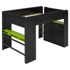 Whisen Full Size Wood Bunk Bed with Height-Adjustable Desk, Wardrobe, Ample Storage Space, RGB Light - 3 of 4