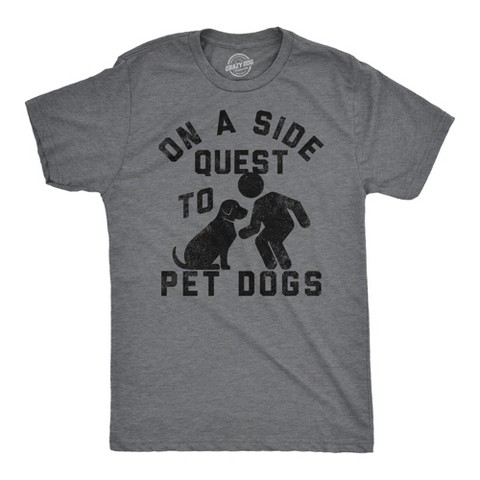 Мужские футболки Crazy Dog T-Shirts, Inc. Mens Funny T Shirts On A Side Quest to Pet Dogs Sarcastic Puppy Graphic Tee for Men - Crazy Dog Men's T Shirt For Dog Lovers Dark Grey XL