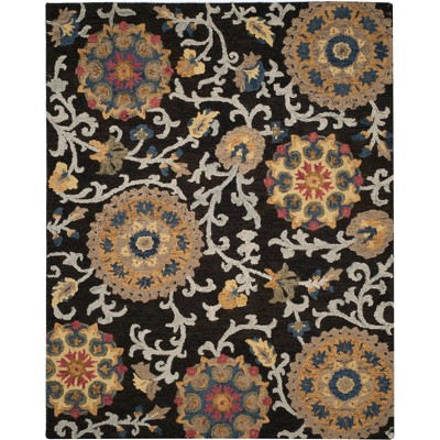 Blossom Blm402 Hand Tufted Rug - Charcoal/multi - 4' Round