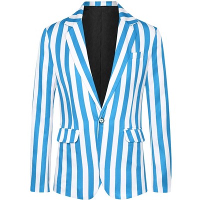 INSPIRE CHIC Men's One Button Business Stripes Patterned Blazers