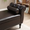 NicBex Modern 63" Storage Bench Leather Accent Stools with Rolling Arms and Nailhead Trims for Bedroom and Entryway - 4 of 4