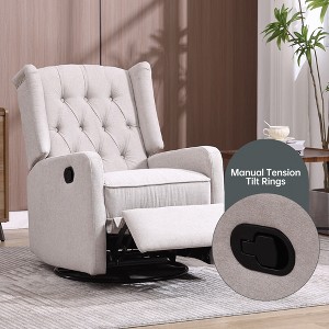 MOONMISS Rocking Recliner Chair,360 Degree Swivel Nursery Rocking Chair,Glider Chair - 1 of 4