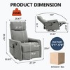Heat Massage Manual Recliner Chair with Rocker and Swivel in Fabric for Living Room, Orange - 4 of 4
