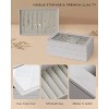 4-Layer Stackable Jewelry Organizer with Clear Lid, Drawer Storage Trays and Display Case for Women - 2 of 4