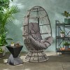 Egg Chair,Outdoor Basket Shape Swivel Egg Chair With Cushion,Wicker Egg Chair,Egg Chairs For Patio-Cuddlewood - 2 of 4