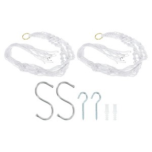 Unique Bargains Indoor Outdoor Decoration Handmade Macrame Hanging Planter Flower Pot Hanger 2 Pcs - 1 of 4