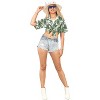 LA LEELA Hawaiian Shirts Womens Floral Summer Button Down Blouse Shirt Coverup Blouses Short Sleeve Vacation Casual Button Up Tee Shirts - 4 of 4