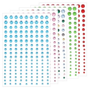 Unique Bargains Acrylic Self Adhesive Decorative DIY Rhinestone Stickers 5 Sheet/810 Pcs - 1 of 4