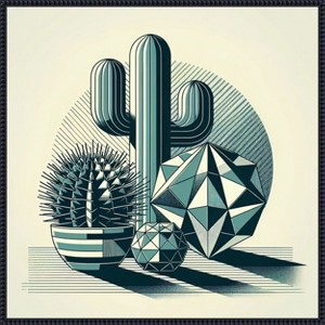 Amanti Art Succulents in Angled Vases by David Galan Canvas Wall Art Print Framed - 1 of 4
