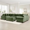 Oversized 137.7" Corduroy Cloud Modular U-Shaped Sectional Sofa with Thick Cushion and Movable Ottoman, 7-Piece Free combination Sofa - 2 of 4