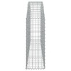 vidaXL Gabion Basket Silver Galvanized iron 78.7x11.8x31.5/39.4 in - 78.7" x 11.8" x 31.5"/39.4" - 4 of 4