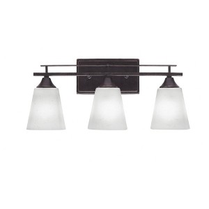 Toltec Lighting Uptowne 3 - Light Vanity in  Dark Granite with 4.5" Square White Muslin Shade - 1 of 1
