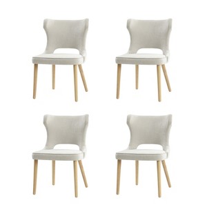 Leticia Mid-century Modern Wingback Dining Chair with Solid Wood Legs Set of 4|ARTFUL LIVING DESIGN - 1 of 4
