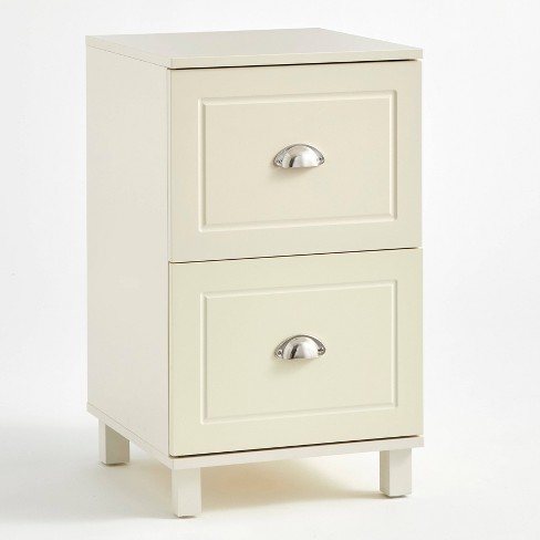 Two Drawer Filing Cabinet Antique White - Buylateral : Target