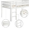 PAGED Simple Wooden Low Loft Bed Bunk Bed, Twin Size Bed Frame with Ladder and Full Length Guardrail for Kids, Teens - 3 of 4