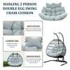 LeisureMod Modern Upholstered 2 Person Hanging Egg Swing Cushion with Headrest Large Breathable Folding Cushion - 2 of 4
